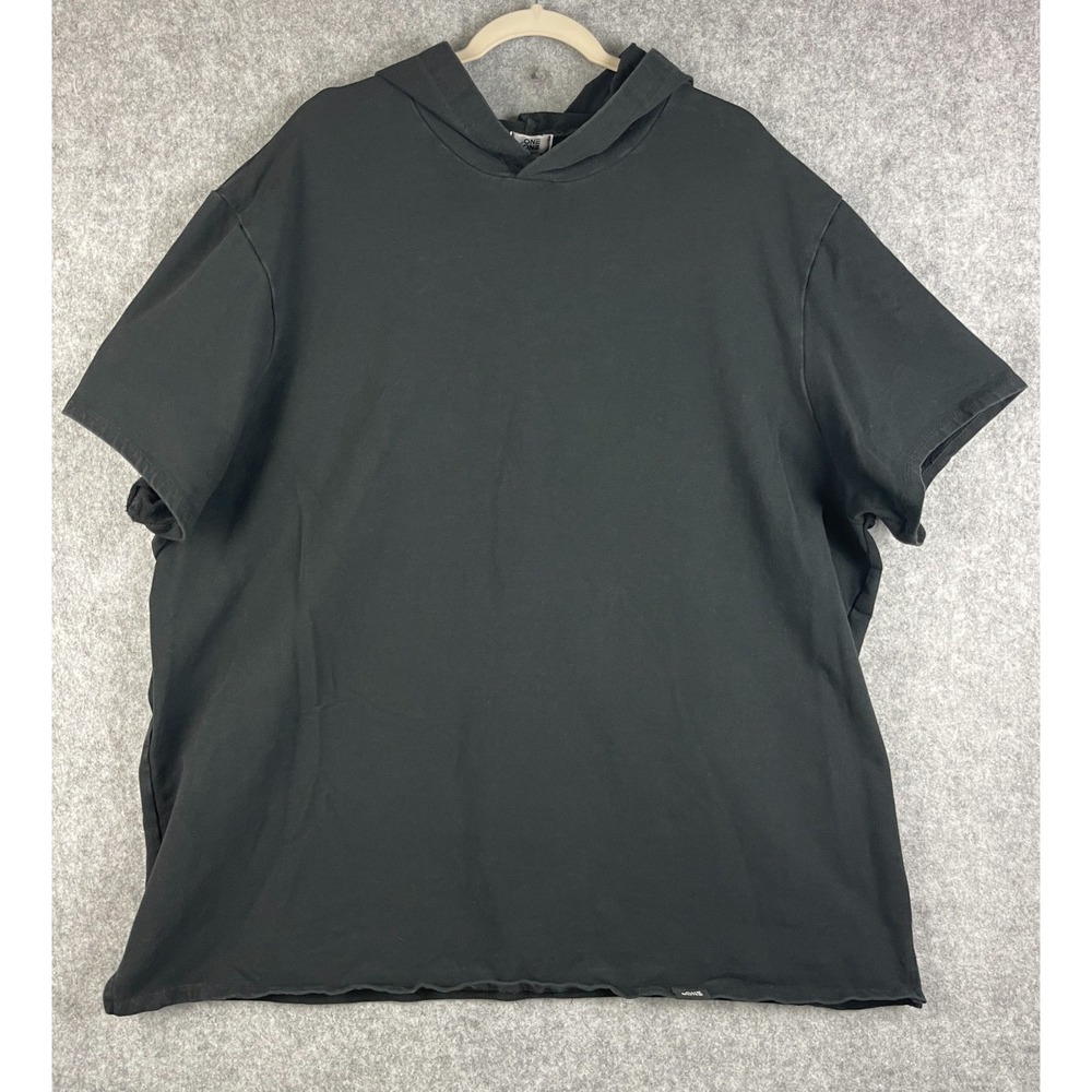 One Bone Hoodie Sweatshirt Mens 3 4XL Black Short Sleeve Stretch Minimal